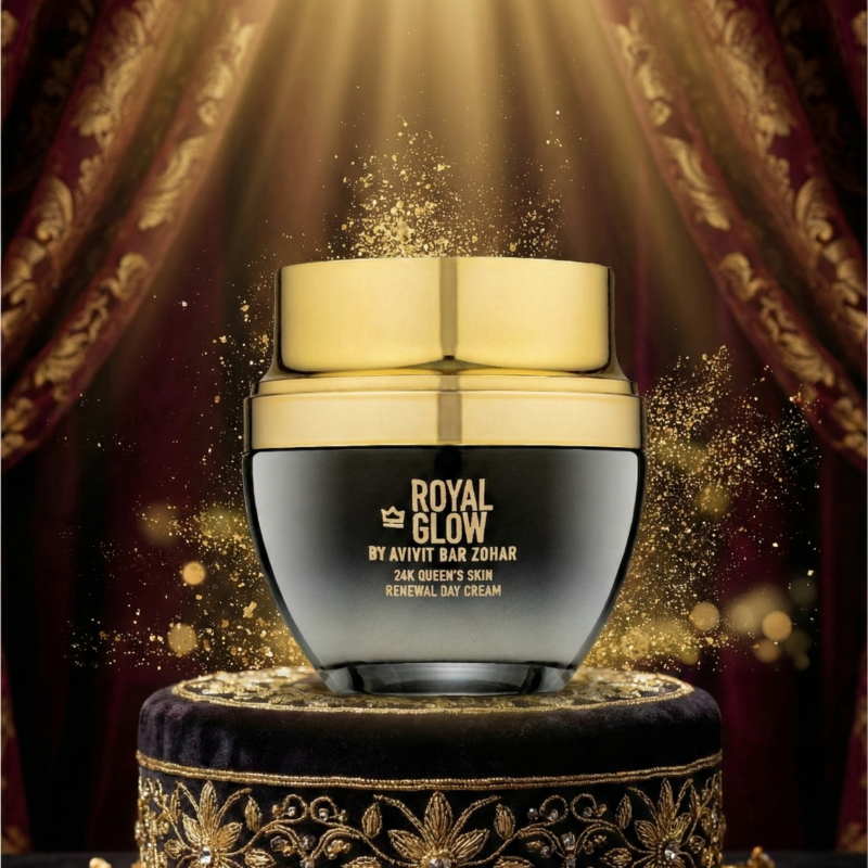 קרם לחות פתיתי זהב 24 קארט וחומצה היאלרונית