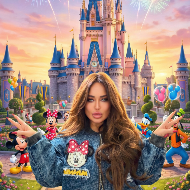 מעיל פוף באווירת דיסני יצירת אומנות על מעיל