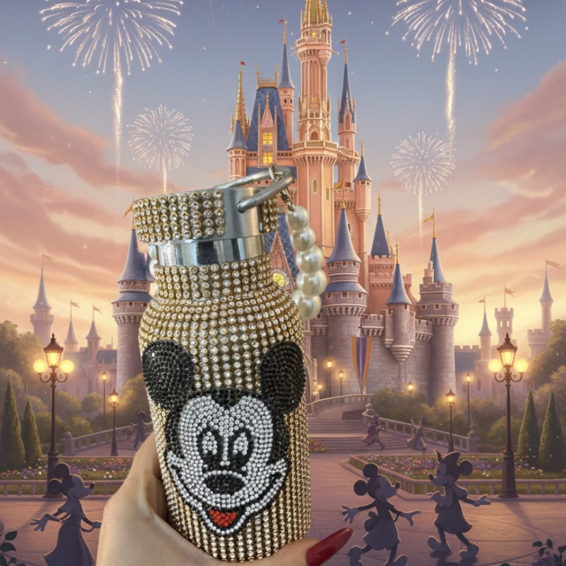 כוס מעוצבת סברובסקי מיקי זהב