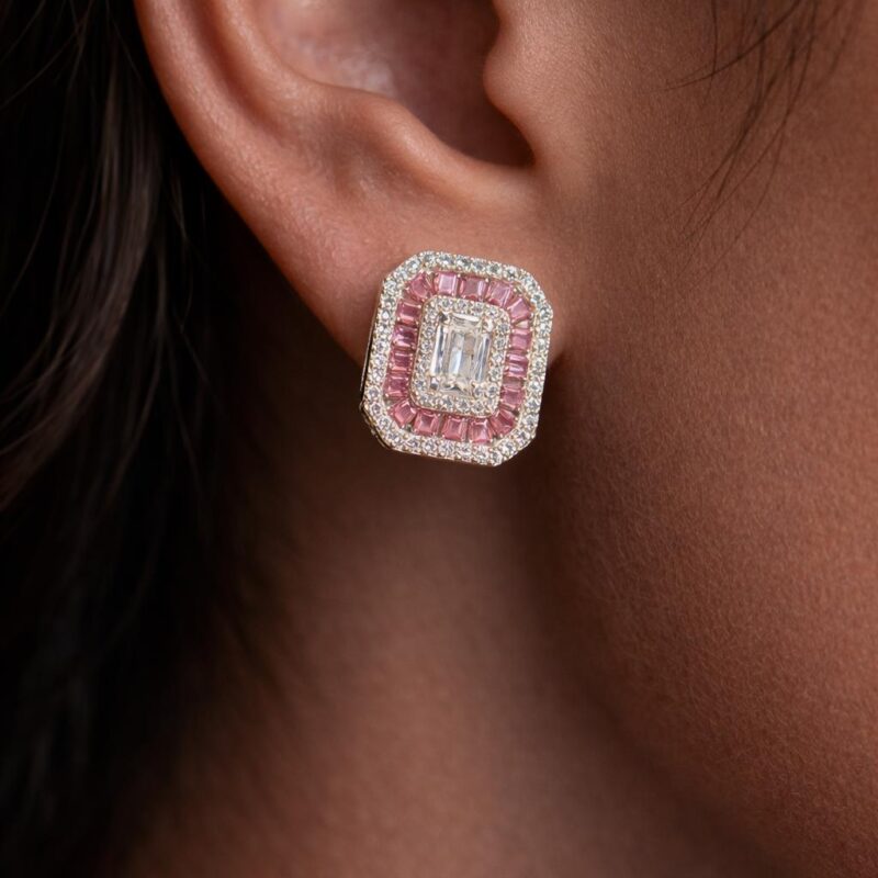 עגילי יסמין ורוד