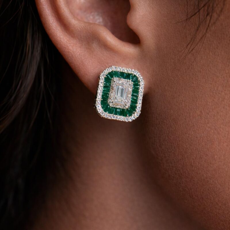 עגילי יסמין אמרלד