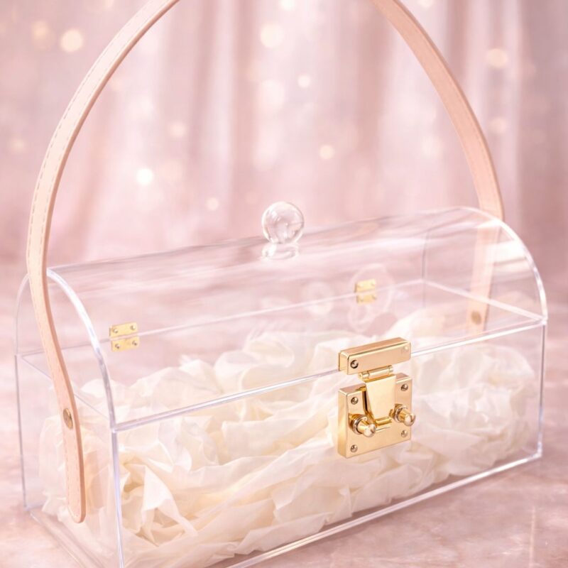 קופסת אקריל יוקרתית עם רצועת עור